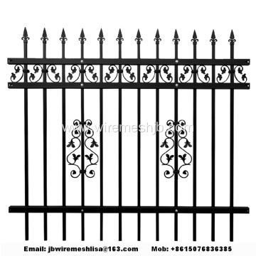 Black Color Zinc Steel Wrought Iron Fence